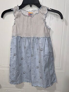Sweet Potatoes Girls Size 6X Dress Striped Top Light Blue Bottom
